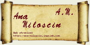 Ana Miloščin vizit kartica